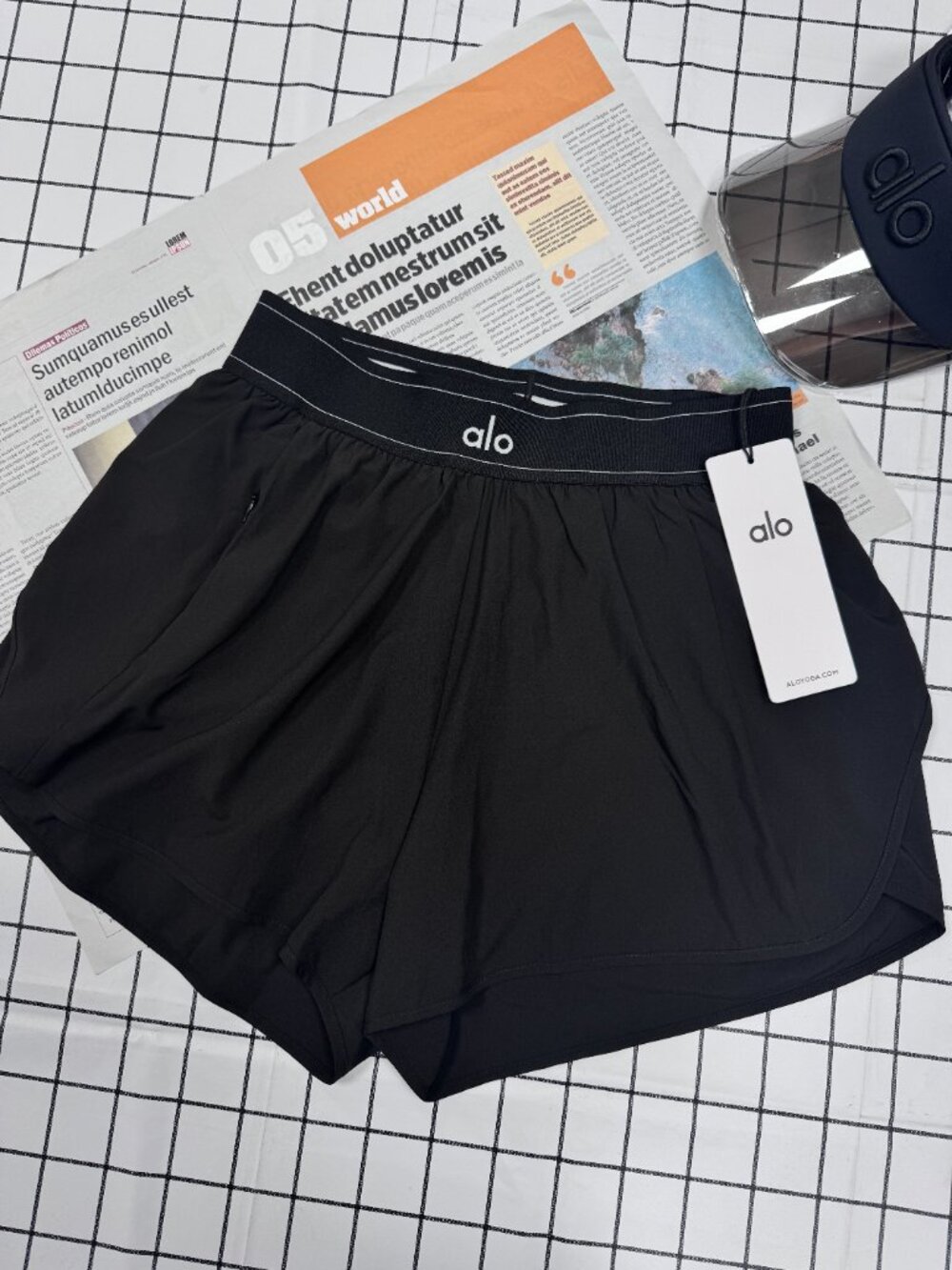 Black ALO Yoga Match Point Short New🩳😍Summer Super versatile must-have shorts